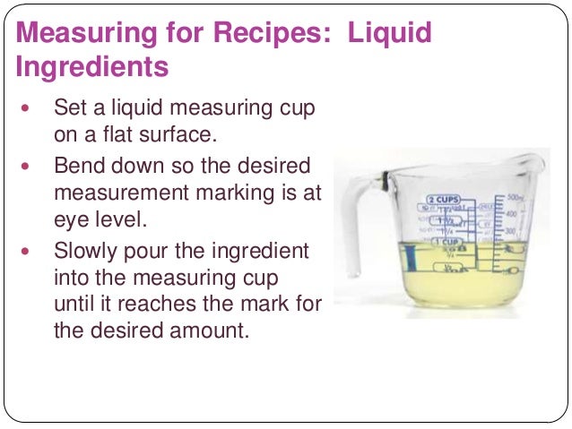 Reading and using a recipe